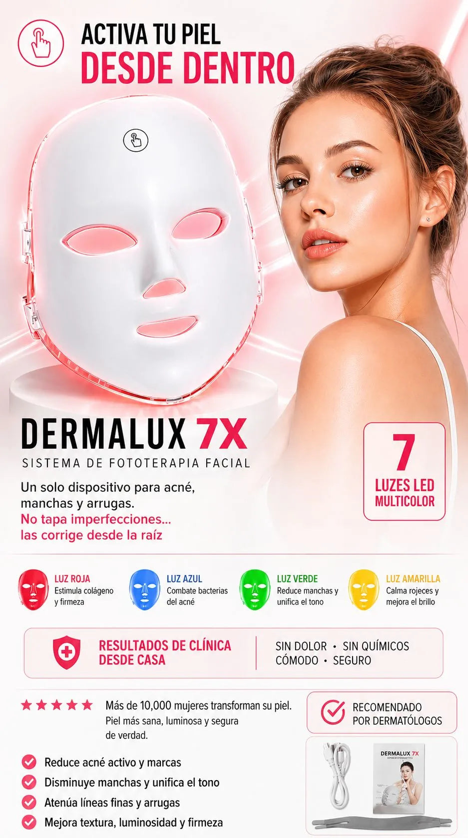 MASCARA FACIAL LED 7 COLORES PRO